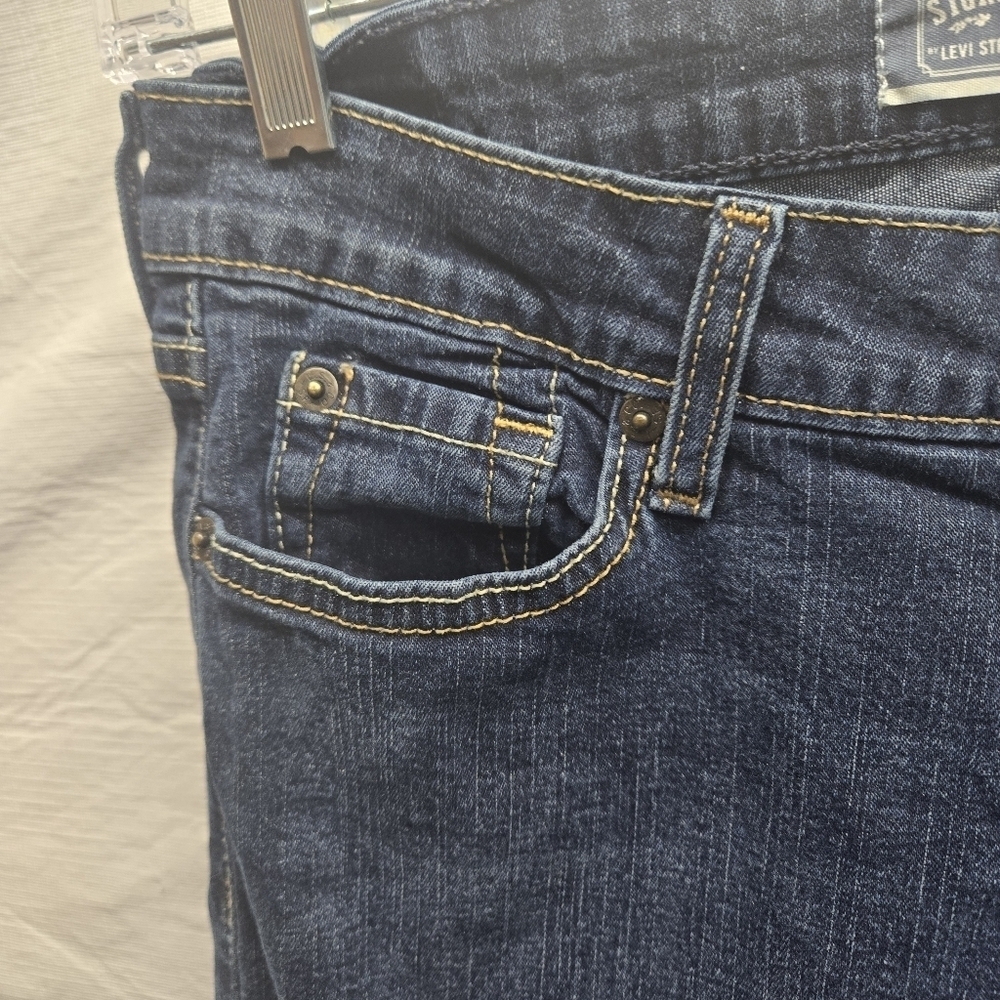 Levi Strauss Signature Straight Leg Jean Womens 6M Mid‎ Rise Stretch Denim Dark - Picture 4 of 11